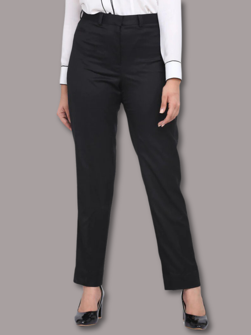 Poly Cotton Formal Trousers - Black