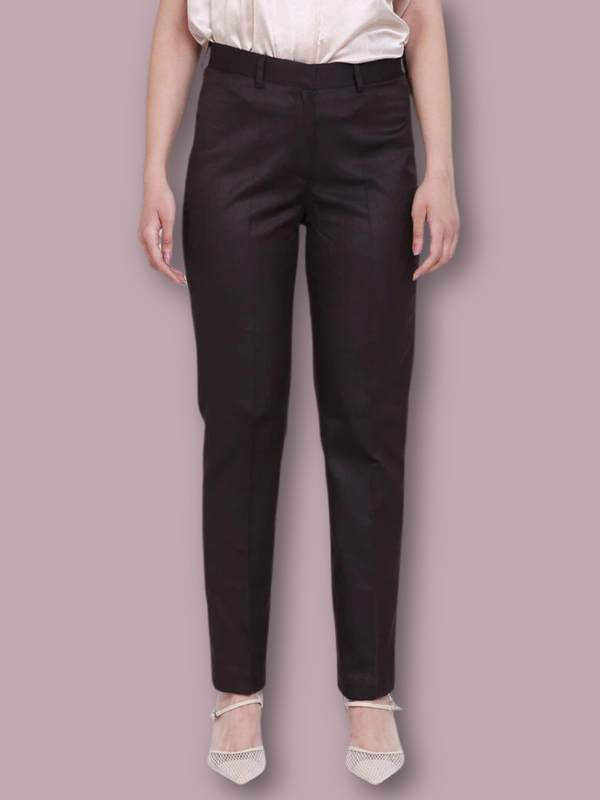 Poly Cotton Trouser - Chocolate Brown