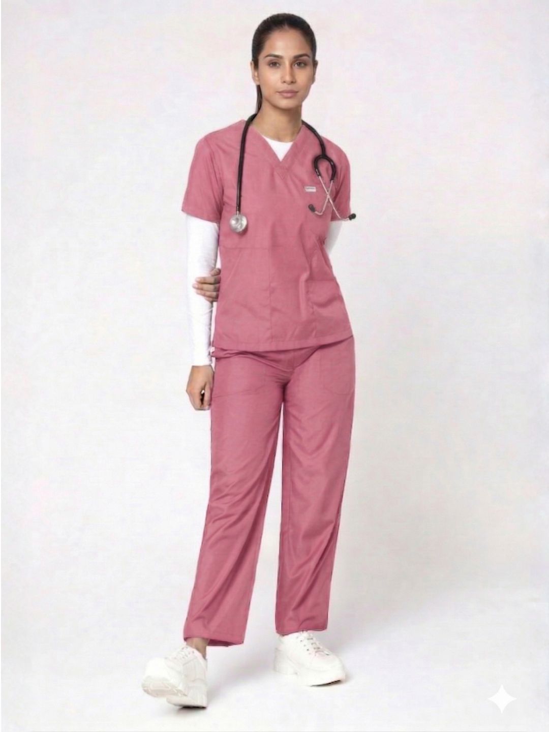Women Pink Scrub Set