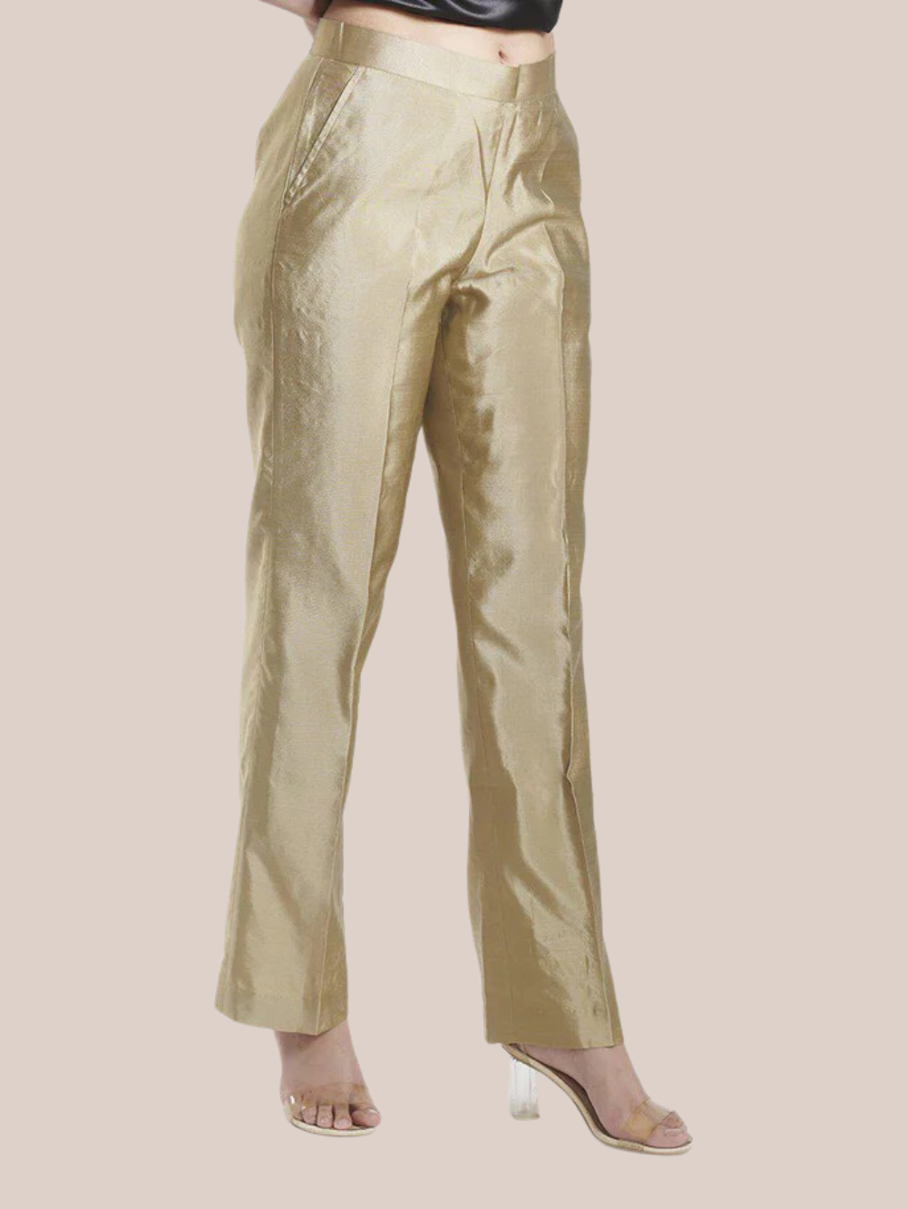 Silk Trouser - Golden Beige