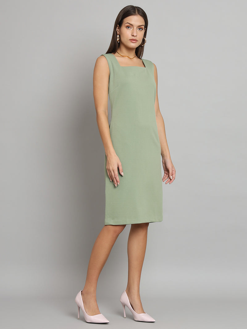 Stretch Knit Dress- Sage Green