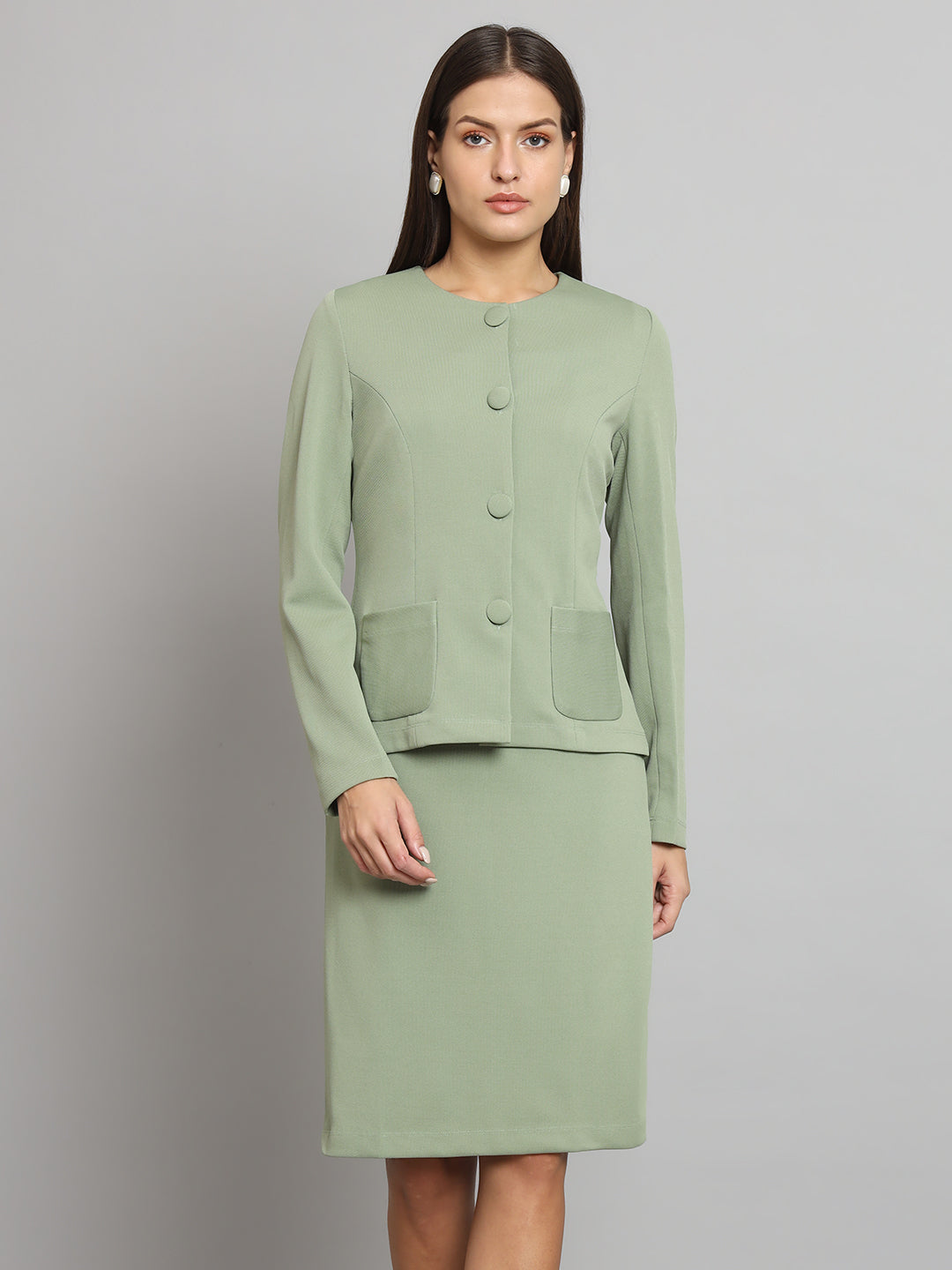 Formal Stretch Dress Suit - Sage Green