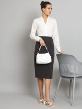 Stretch Pencil Skirt- Charcoal Grey