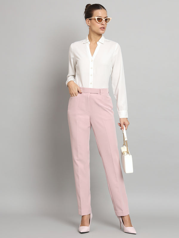 Stretch Regular fit trouser- Baby pink