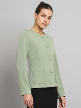 Short Jacket without collar- Sage Green