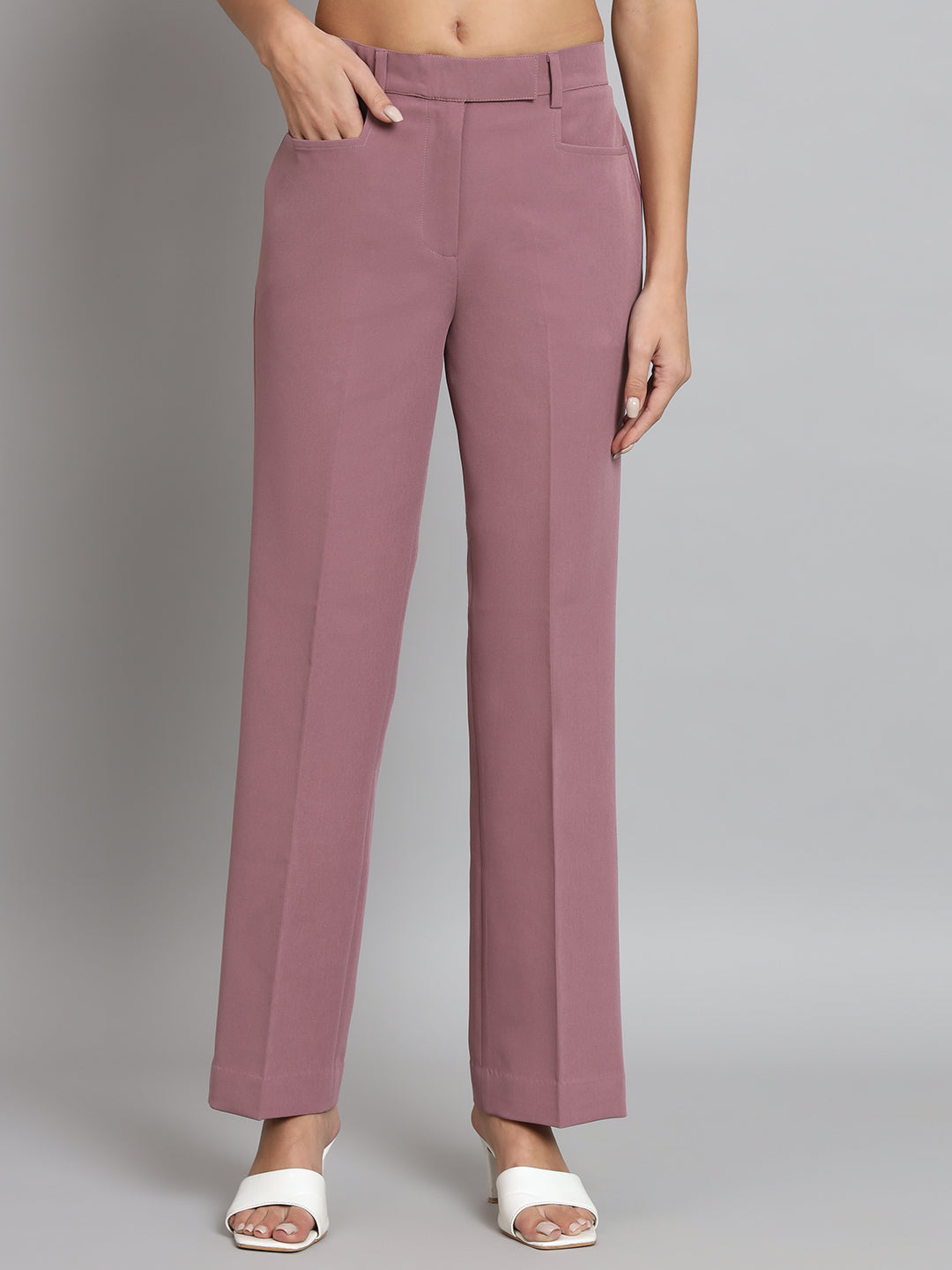 Regular Fit Trouser- Dusty Pink
