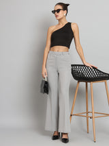 Bell Bottom Stretch Trouser - Grey
