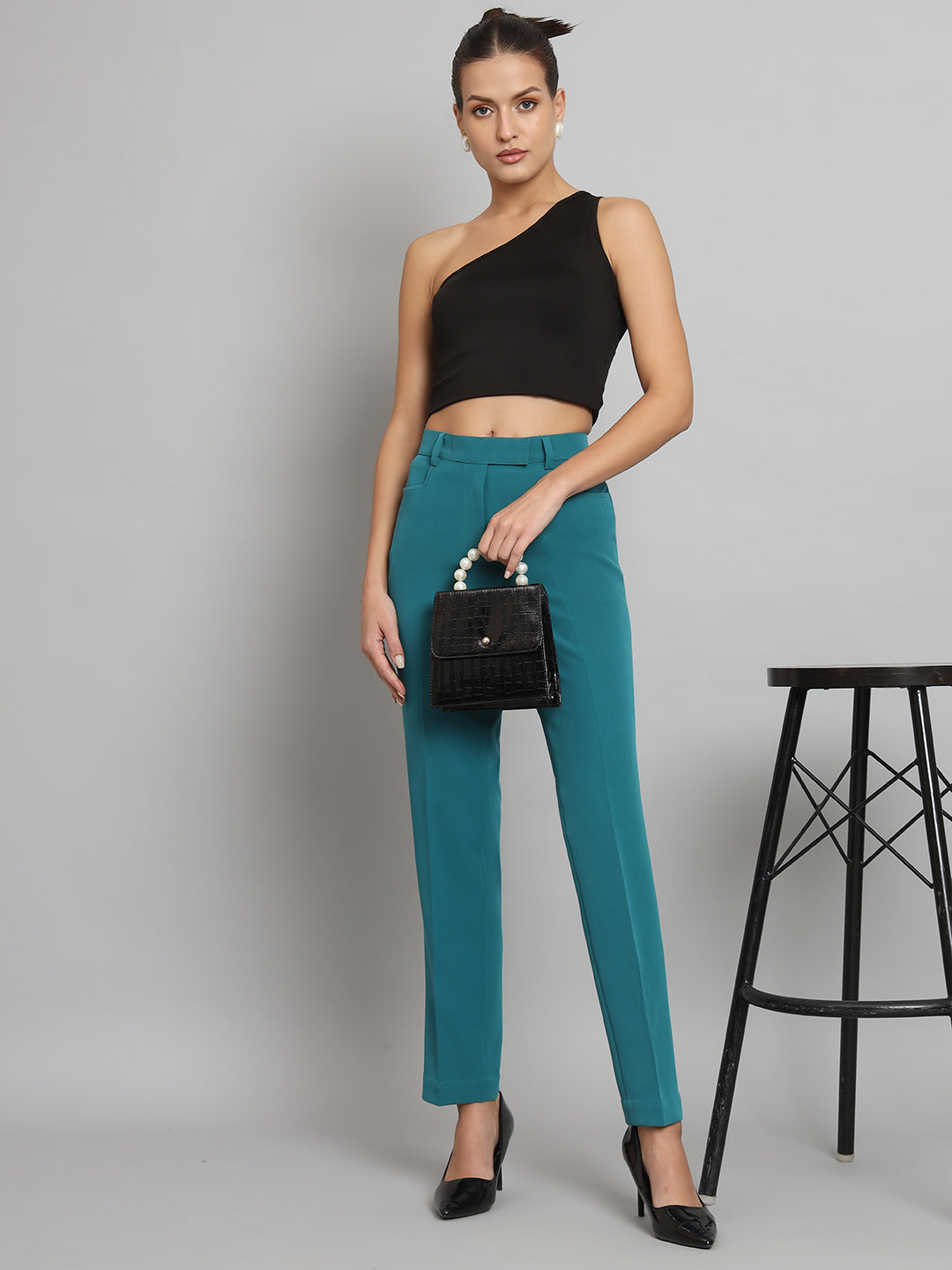 Regular Fit Trouser- Teal Green