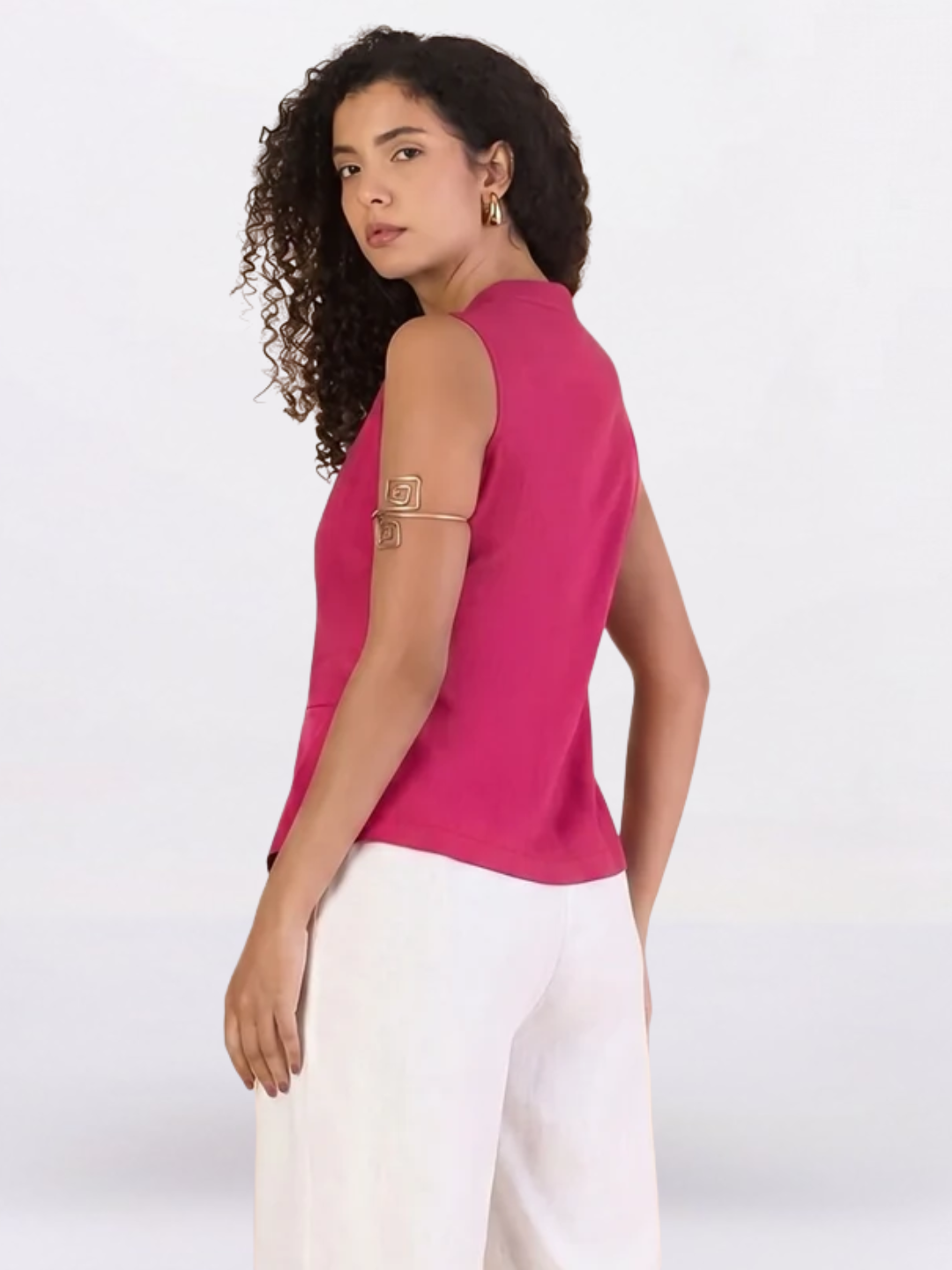 Women Hot Pink Sleeveless Top