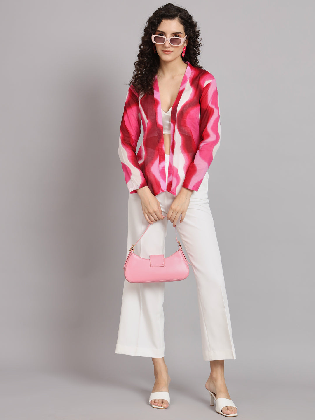 Front Open Jacket with Wide Trousers