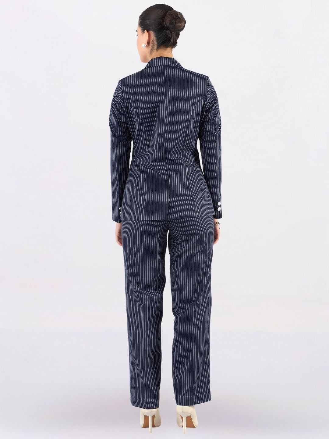 Women Striped Single-Breasted Formal Suit
