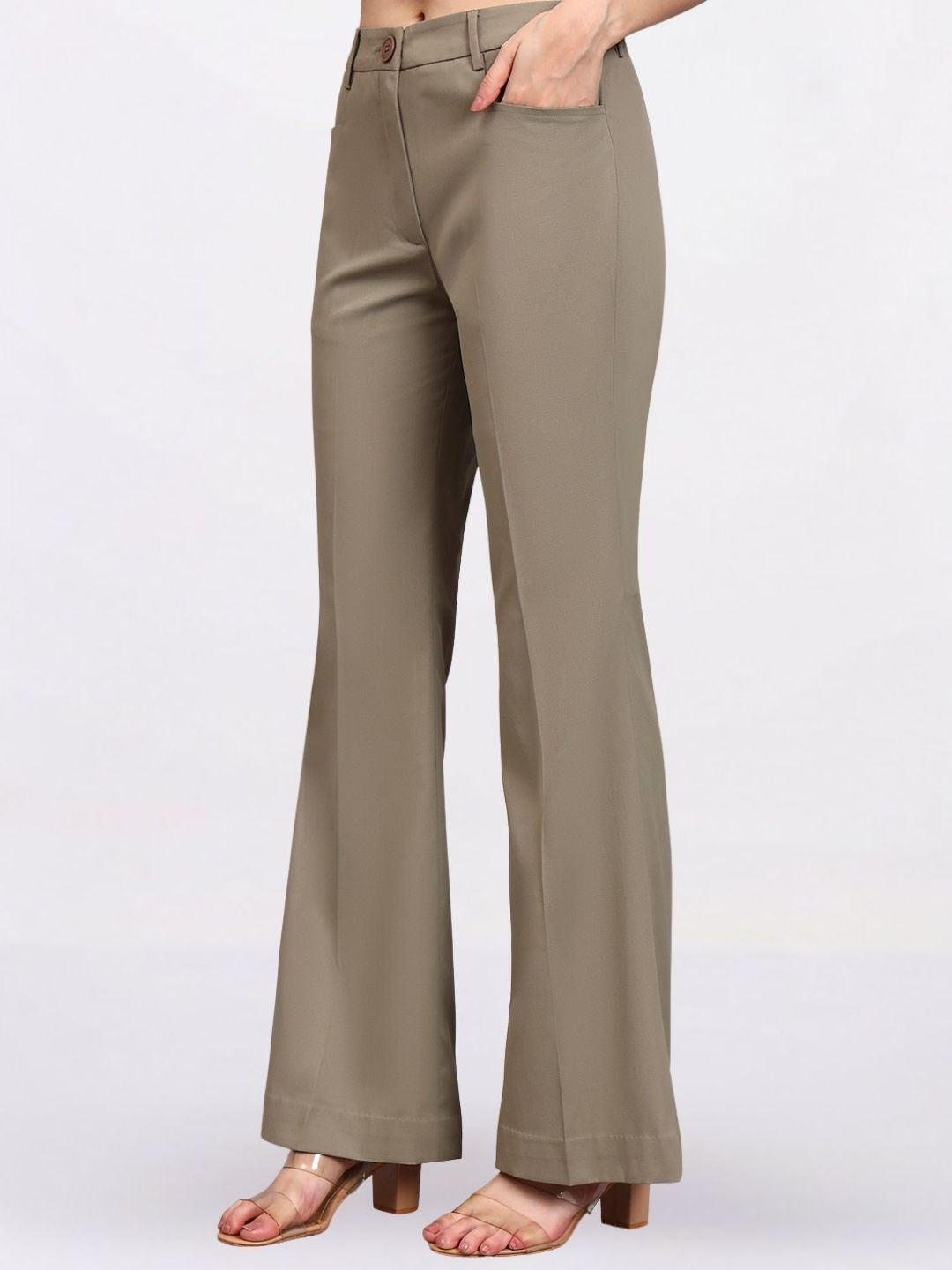 Women Pastel Fern Green Formal Powersuit