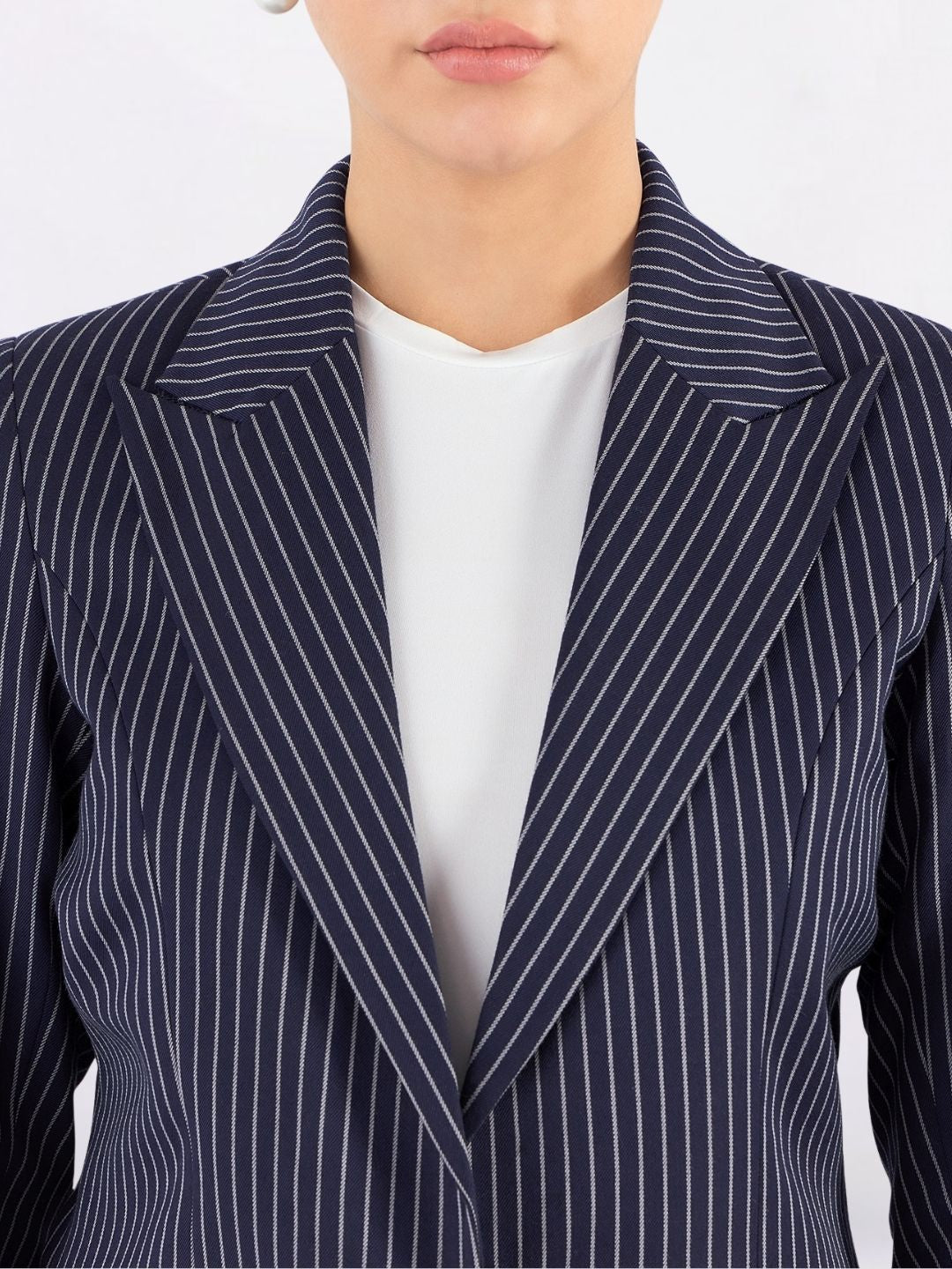 Women Striped Single-Breasted Formal Suit