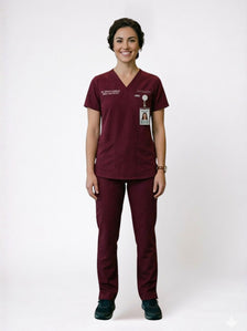 Women Burgundy Scrub Set