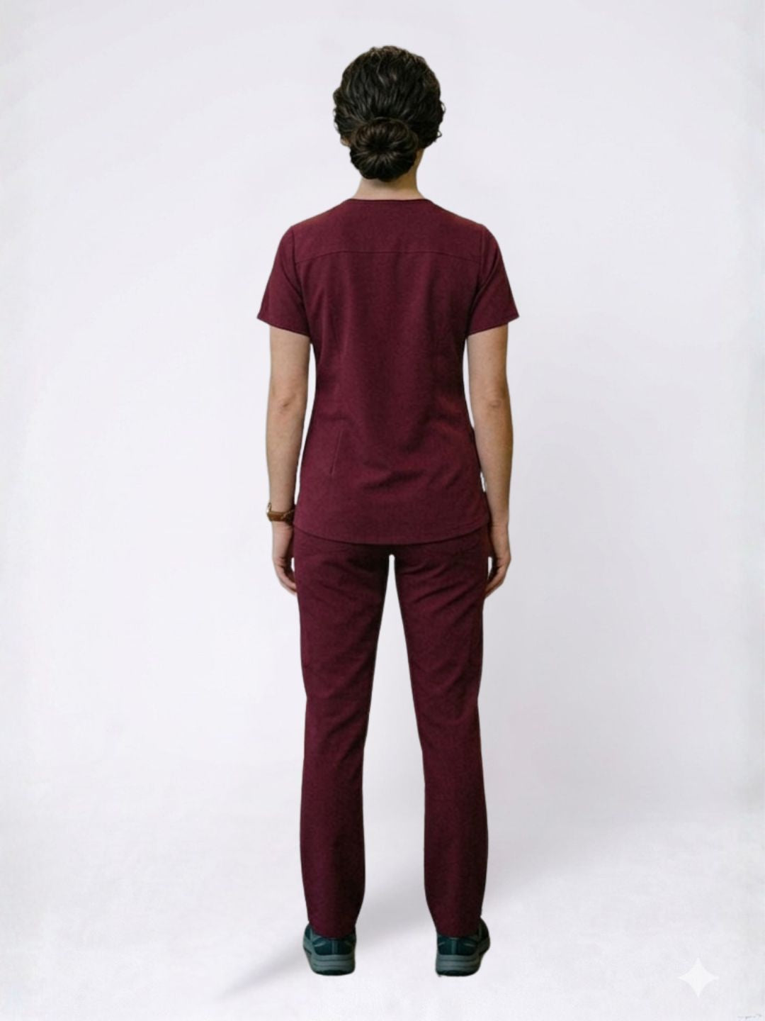 Women Burgundy Scrub Set