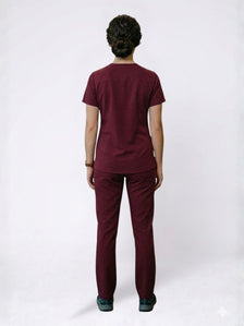 Women Burgundy Scrub Set
