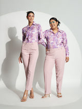 Stretch Regular fit trouser- Baby pink