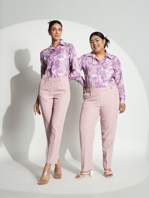 Stretch Regular fit trouser- Baby pink