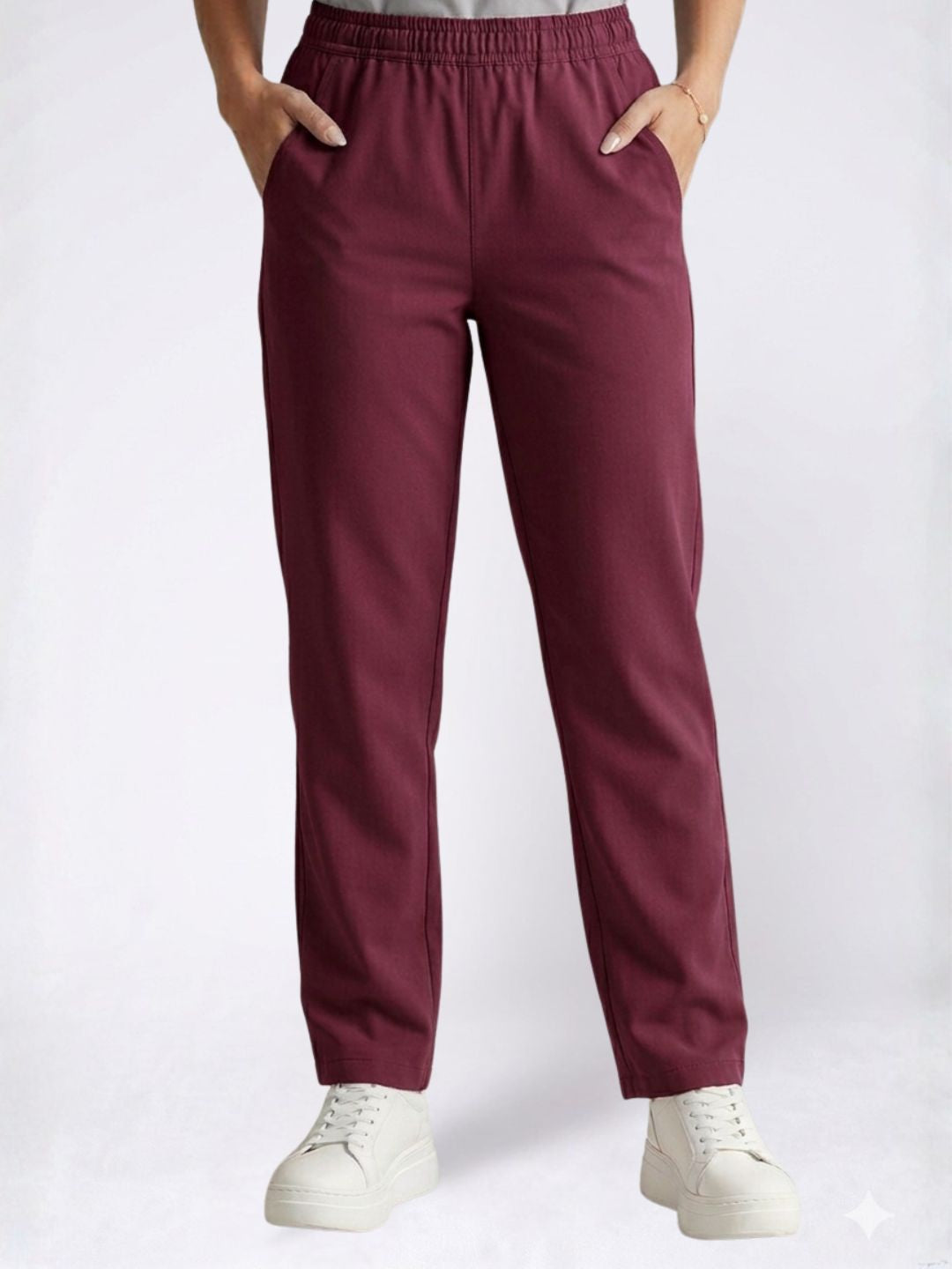 Women Burgundy Scrub Set