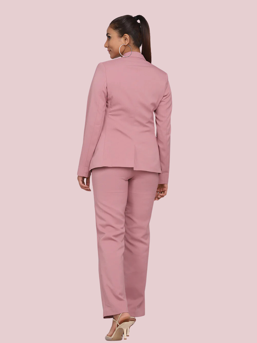 Women's Formal Poly Crepe Pant Suit - Pink | Women's Pant Suit | Power Sutra Clothing