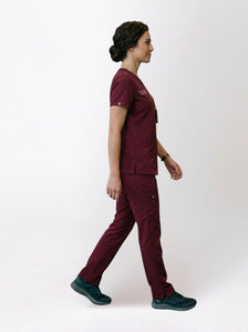 Women Burgundy Scrub Set