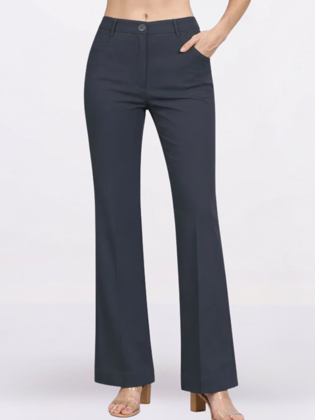 Women Grey High-Rise Trouser