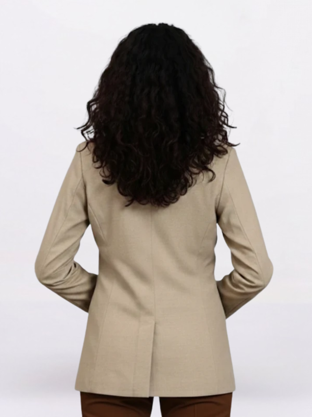 Women Beige Notched Lapel Blazer