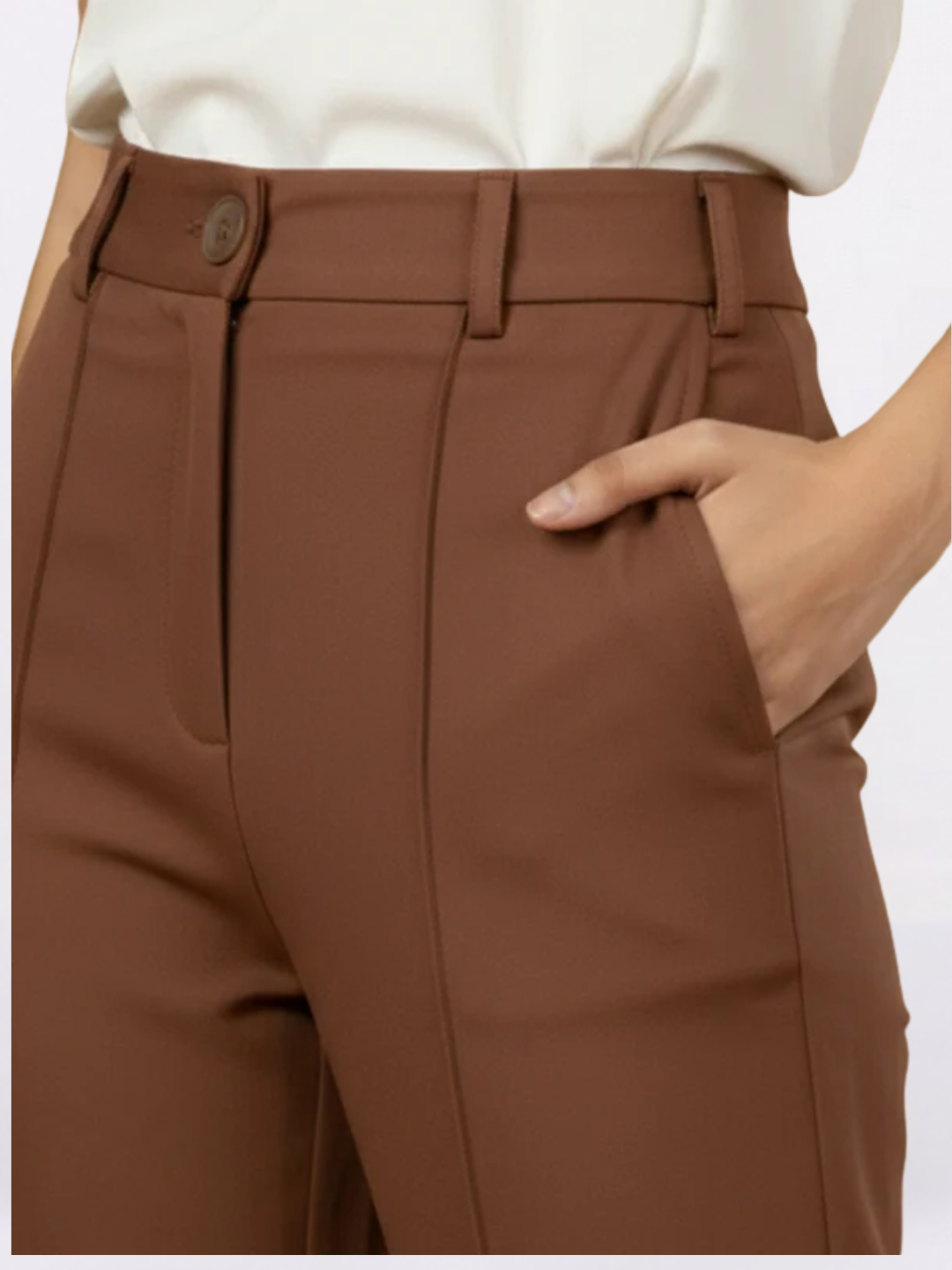 Women Brown Mid-Rise Relaxed Fit Trouser