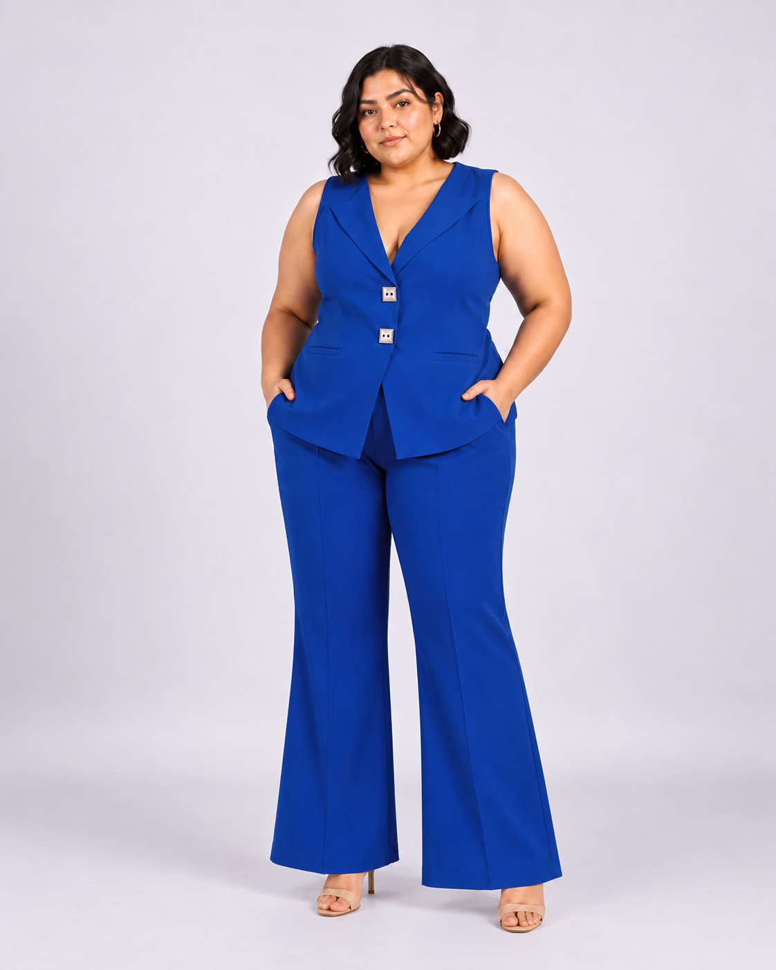 Women Ink Blue Halter Neck Co-Ord set