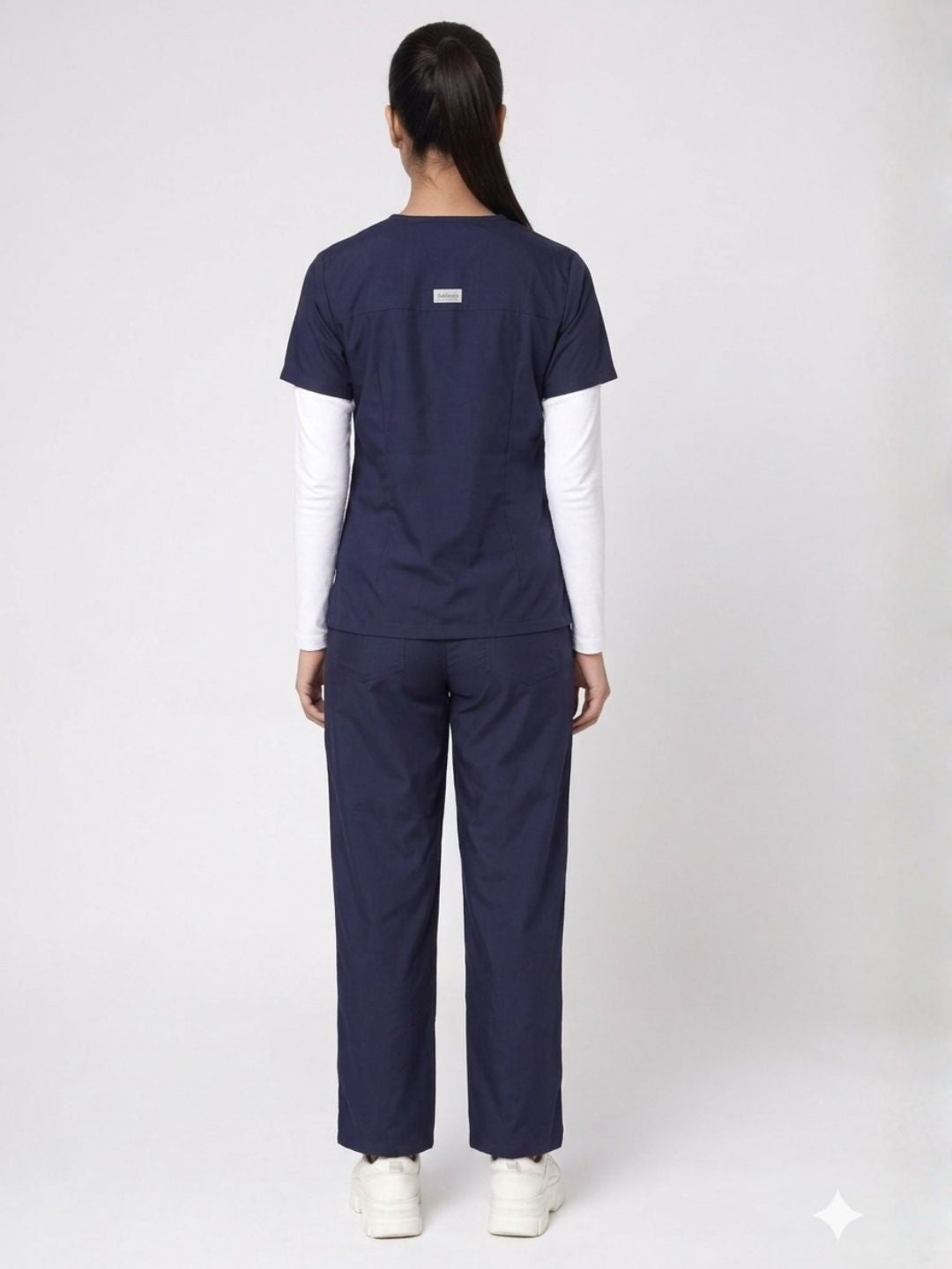 Women Navy Blue Scrub Set