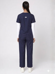 Women Navy Blue Scrub Set