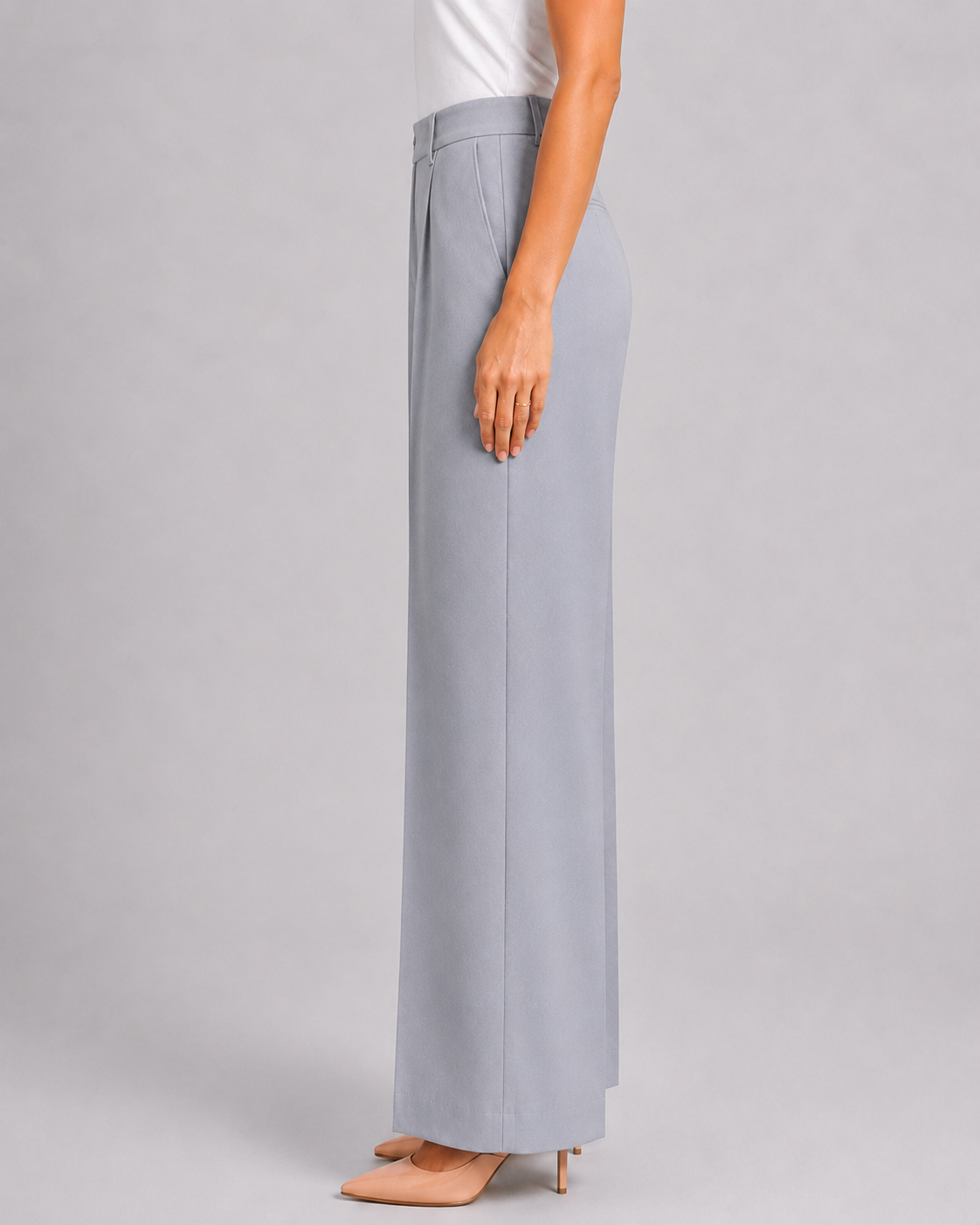 Women Grey Mid-Rise Relaxed Straight Fit Trousers