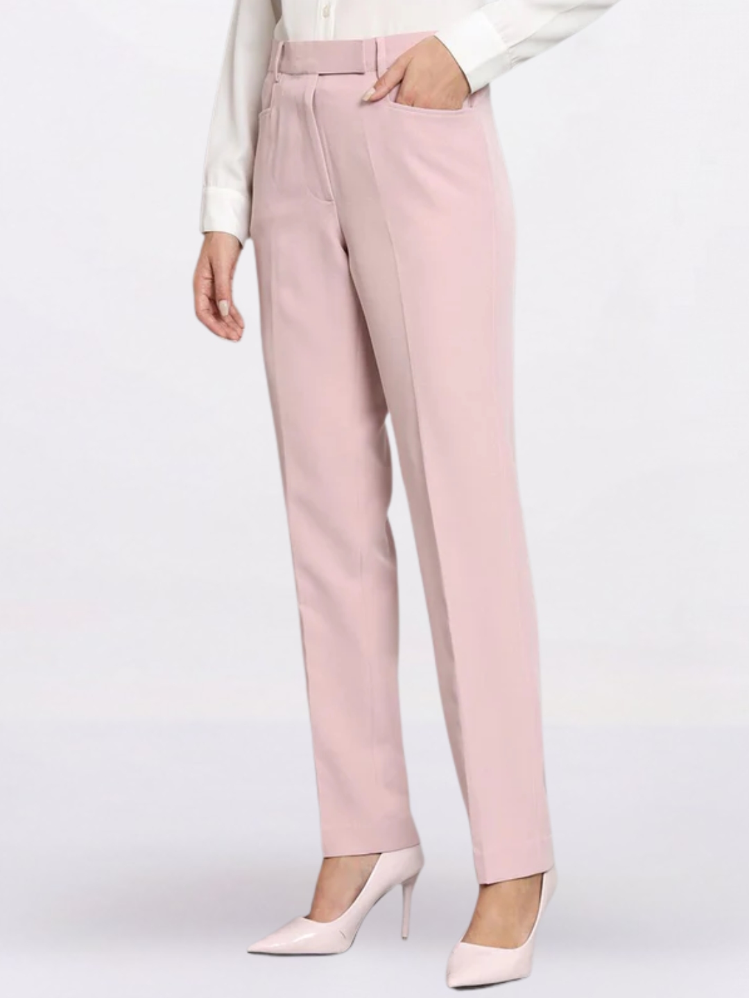 Women Relaxed Regular Fit Mid-Rise Cigarette Trousers
