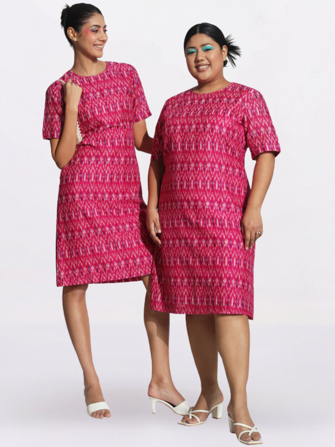 Women Pink Printed A-Line Dress