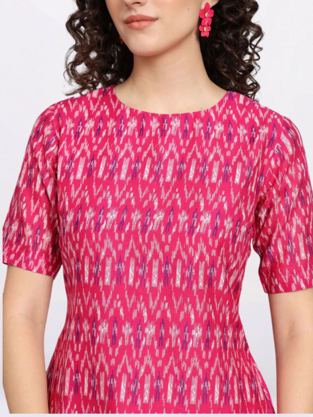 Women Pink Printed A-Line Dress