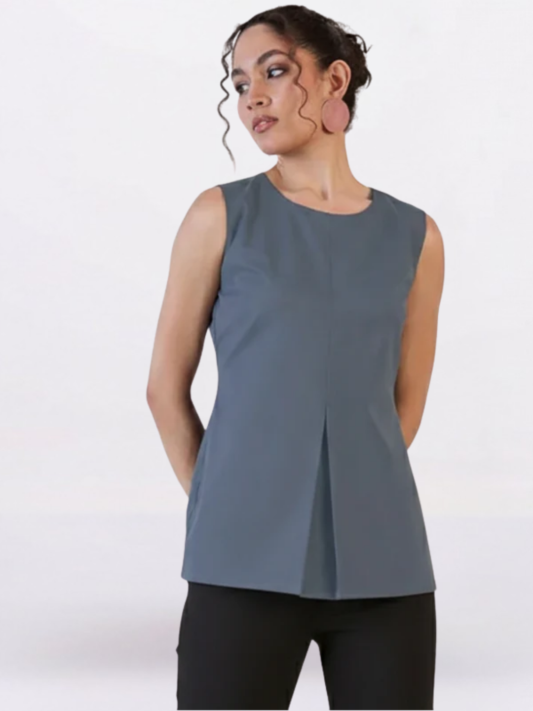 Women Grey Round Neck Top
