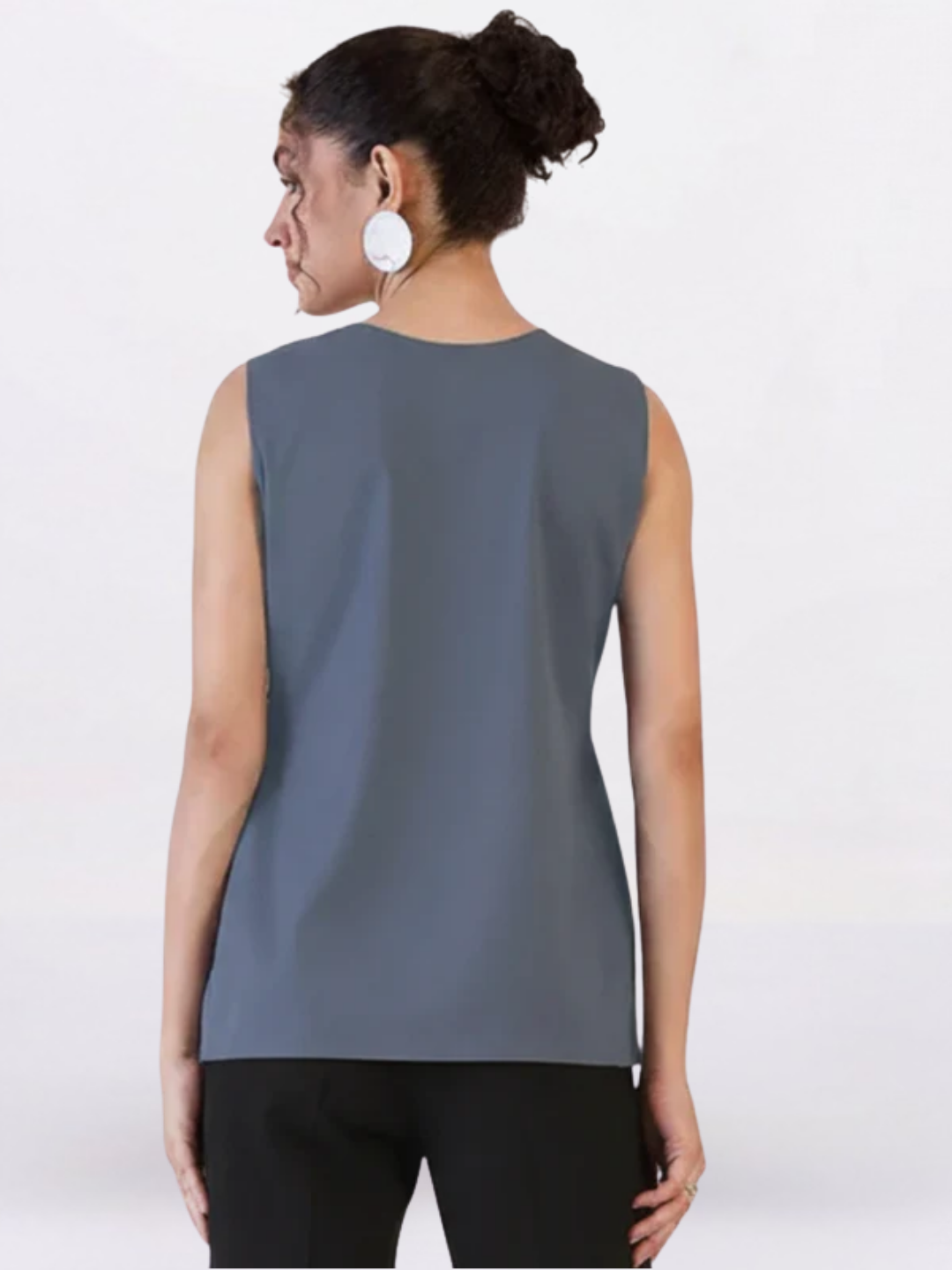 Women Grey Round Neck Top