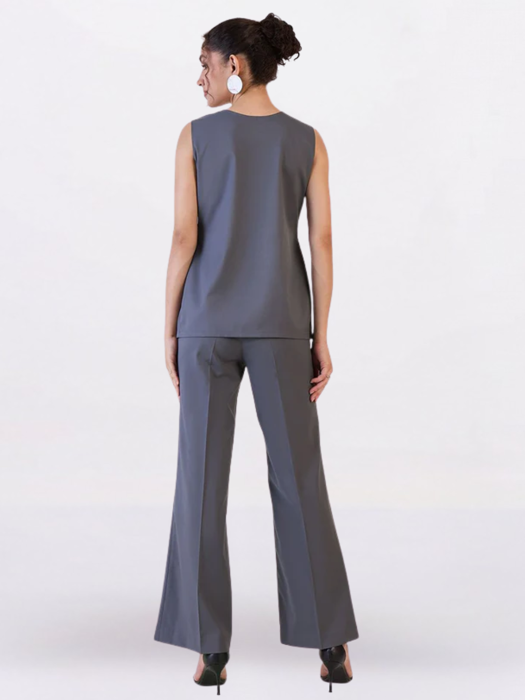 Women Round Neck Top With Straight Trousers