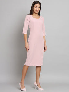 Stretch Pencil dress- Baby Pink