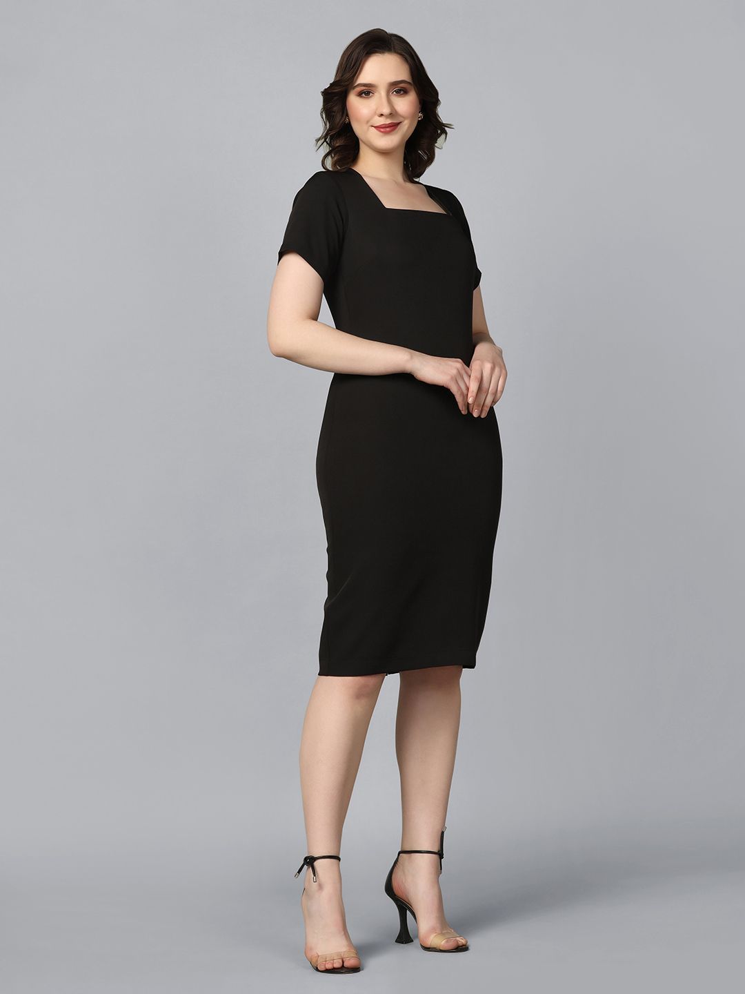 Stretch Pencil Dress- Black