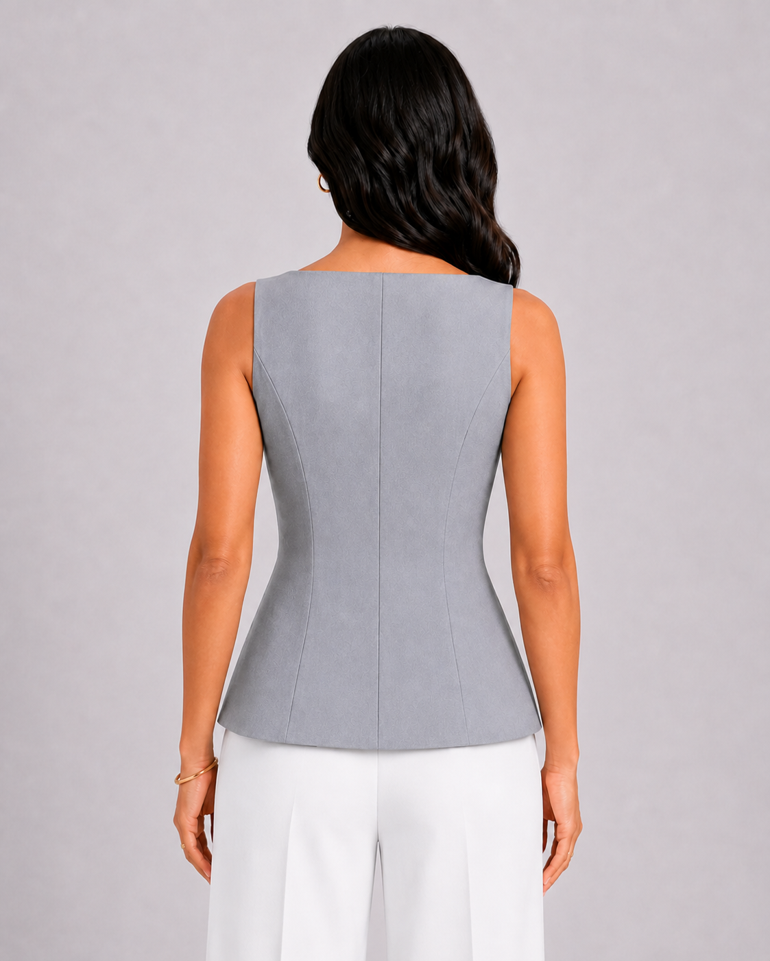 Women Grey Buttoned Top