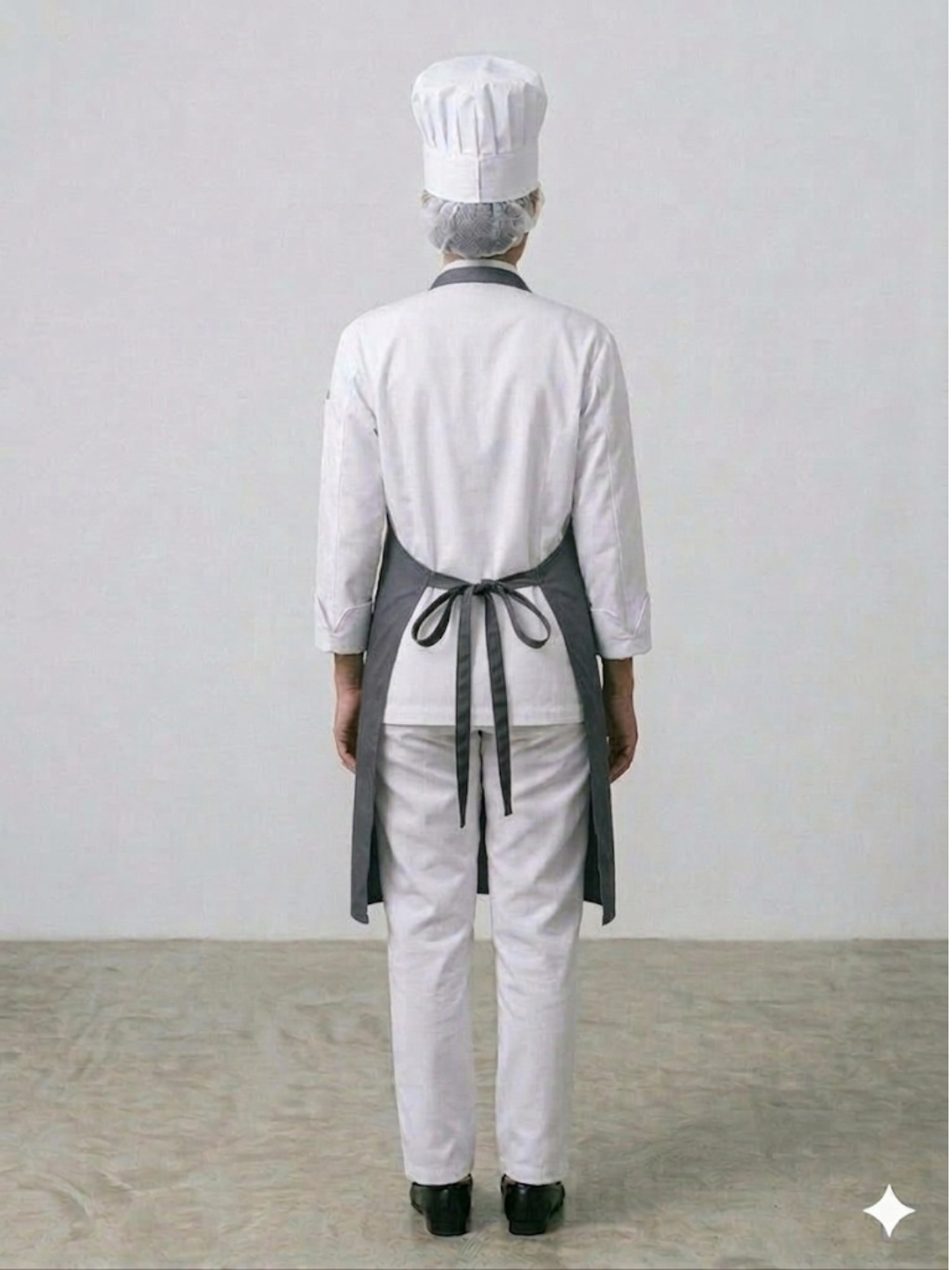 Women Grey Wrinkle Free Chef Apron