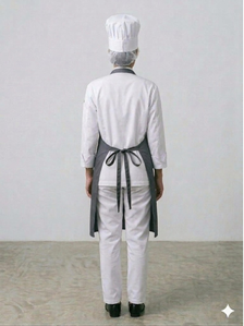 Women Grey Wrinkle Free Chef Apron