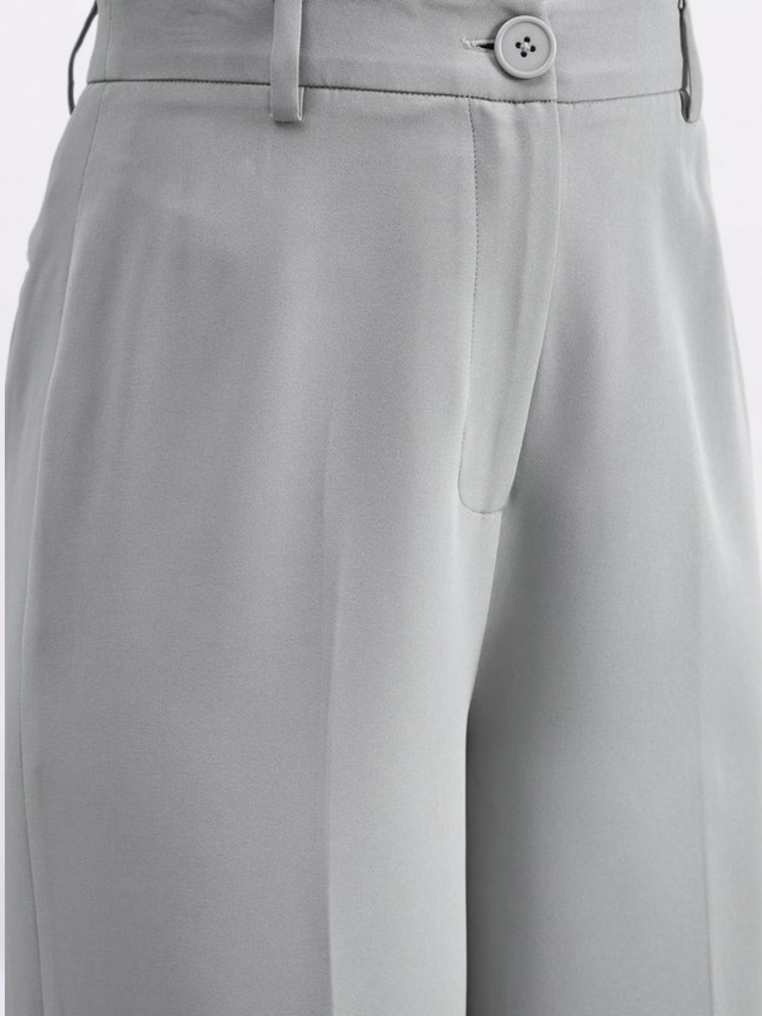 Women Grey Straight Fit High-Rise Trousers