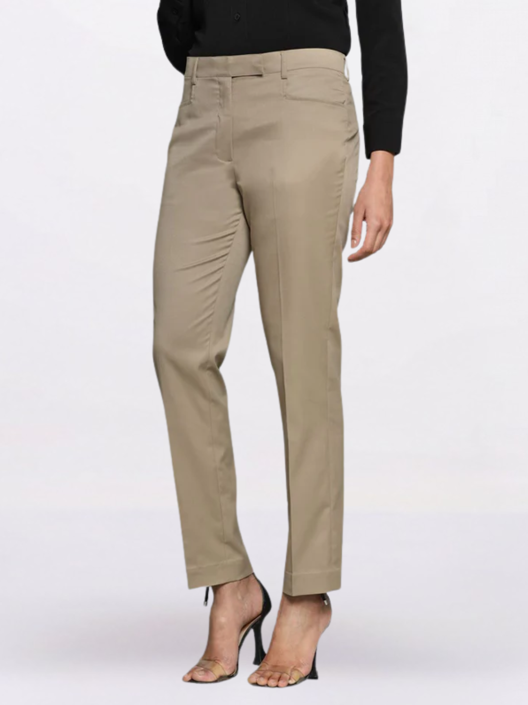 Women Beige Mid-Rise Chinos Trousers
