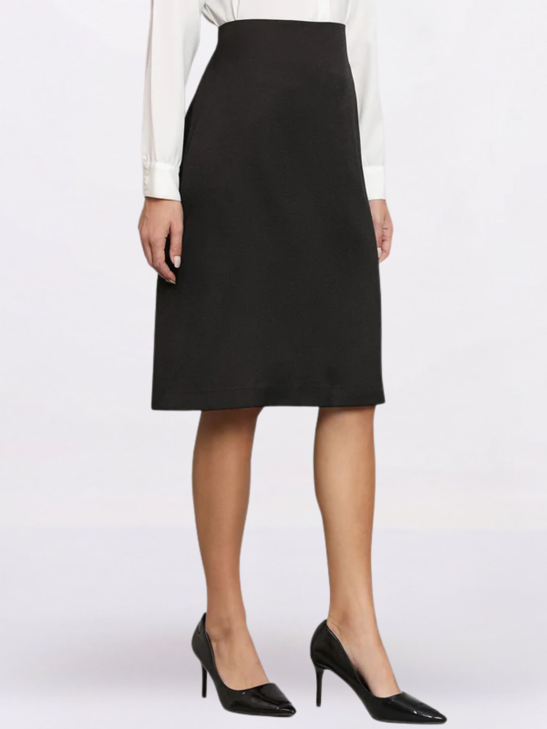Women A-Line Moss Skirt- Black