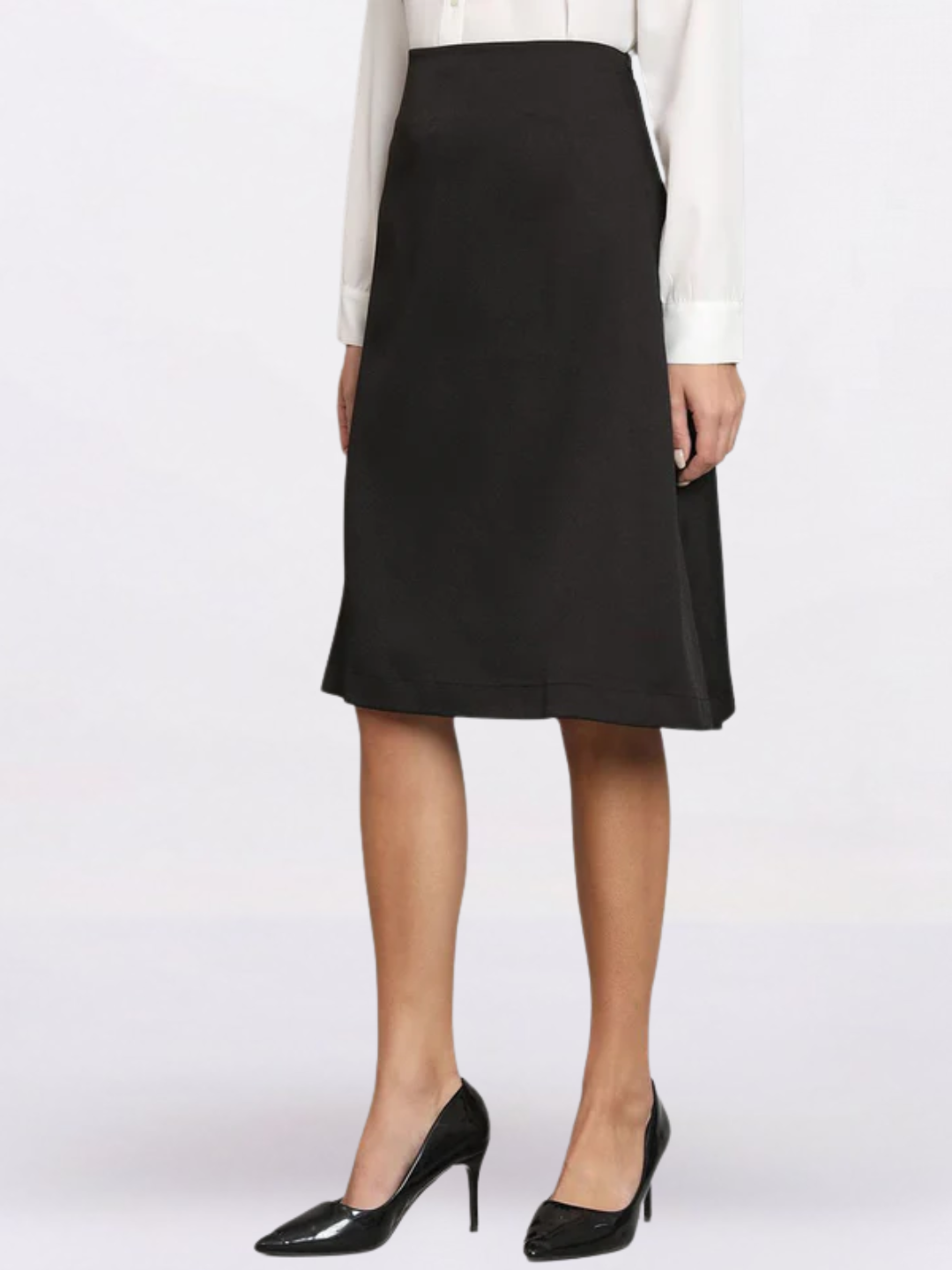 Women A-Line Moss Skirt- Black