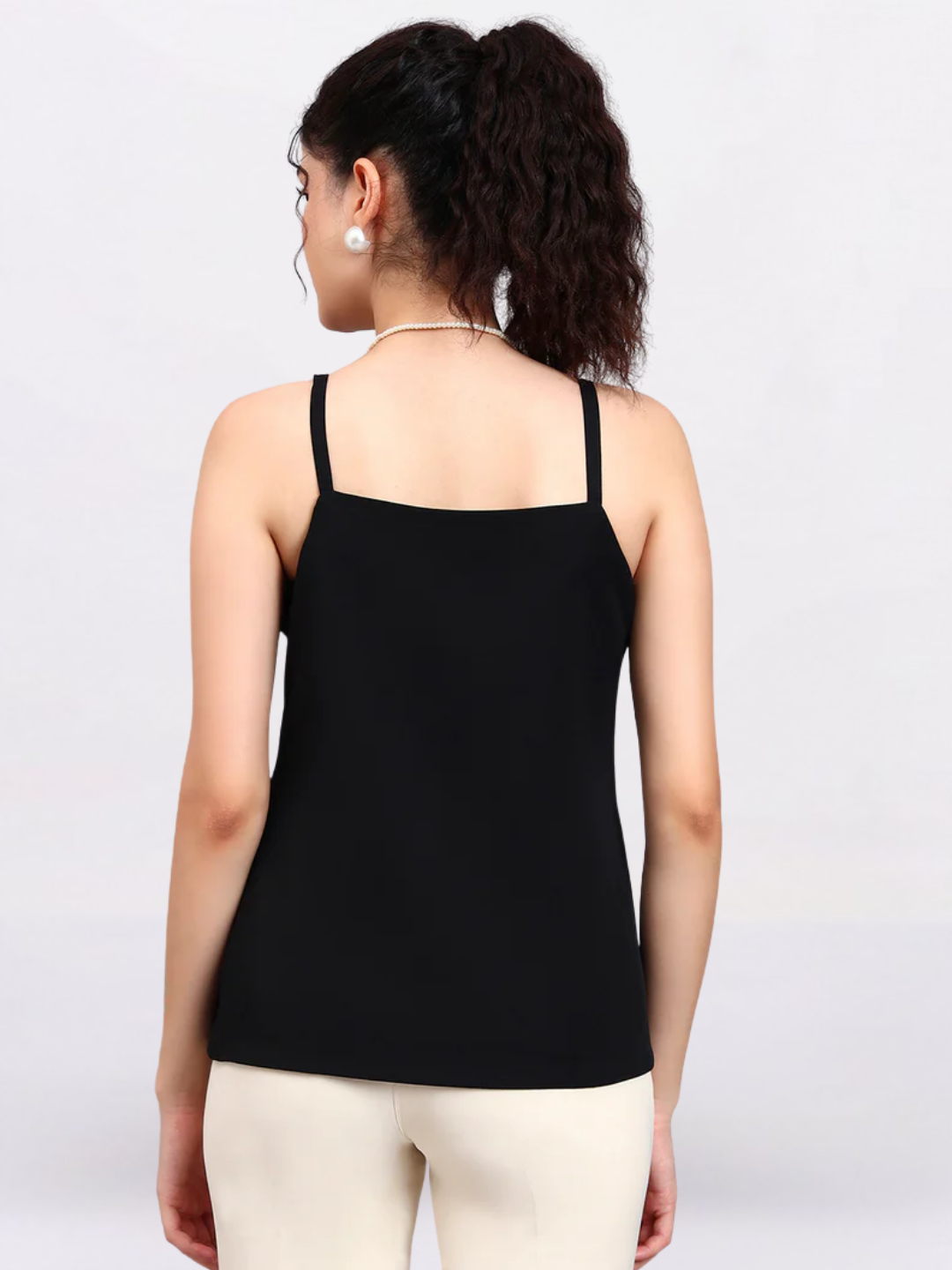 Women Black Square-Neck Camisole