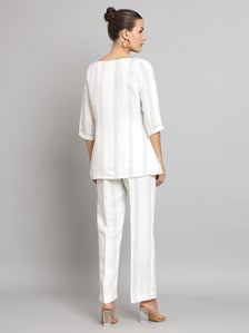 Striped Co-Ord Set- Off White