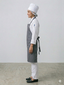 Women Grey Wrinkle Free Chef Apron
